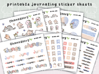 JKC | Buji and Cats | Printable Journaling Stickers for Planners & Bullet Journals