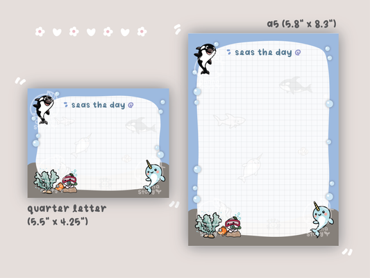 Under the Sea Digital Notepad | A5 & Quarter Letter