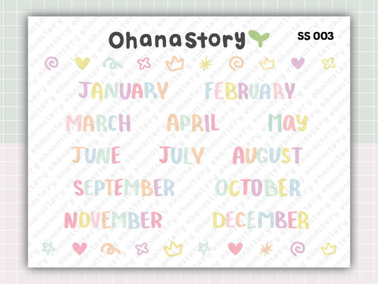 SS003 | January to December Printable Scripts