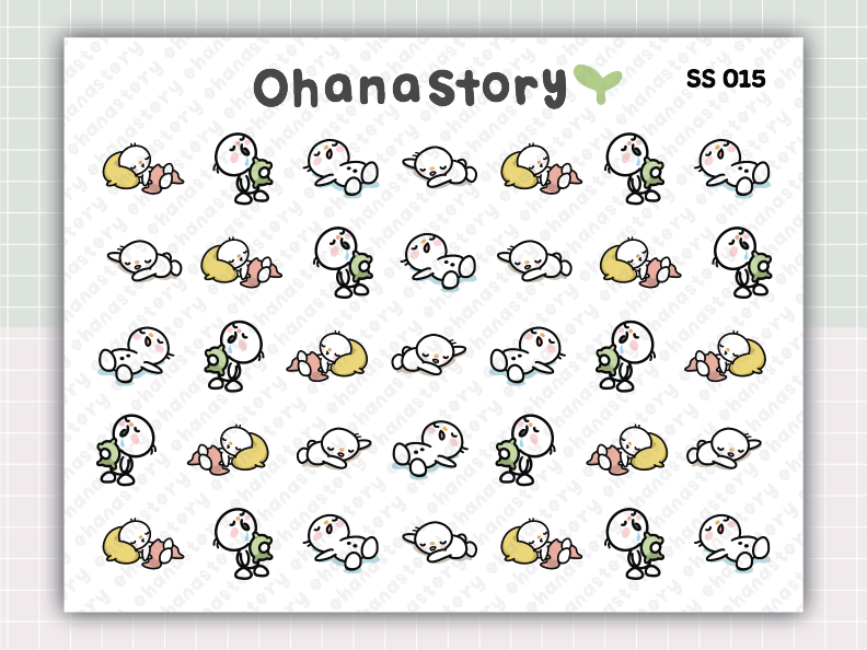 SS015 | Snomi Tired Printable Icon Stickers