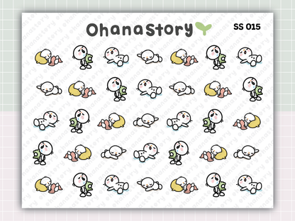 SS015 | Snomi Tired Printable Icon Stickers