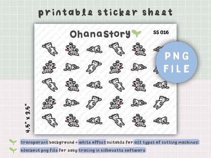 SS016 | Dog Tired Printable Icon Stickers
