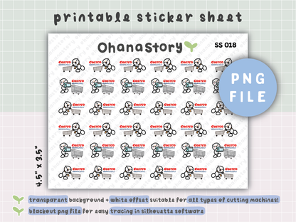 SS018 | Snomi at Costco Printable Icon Stickers