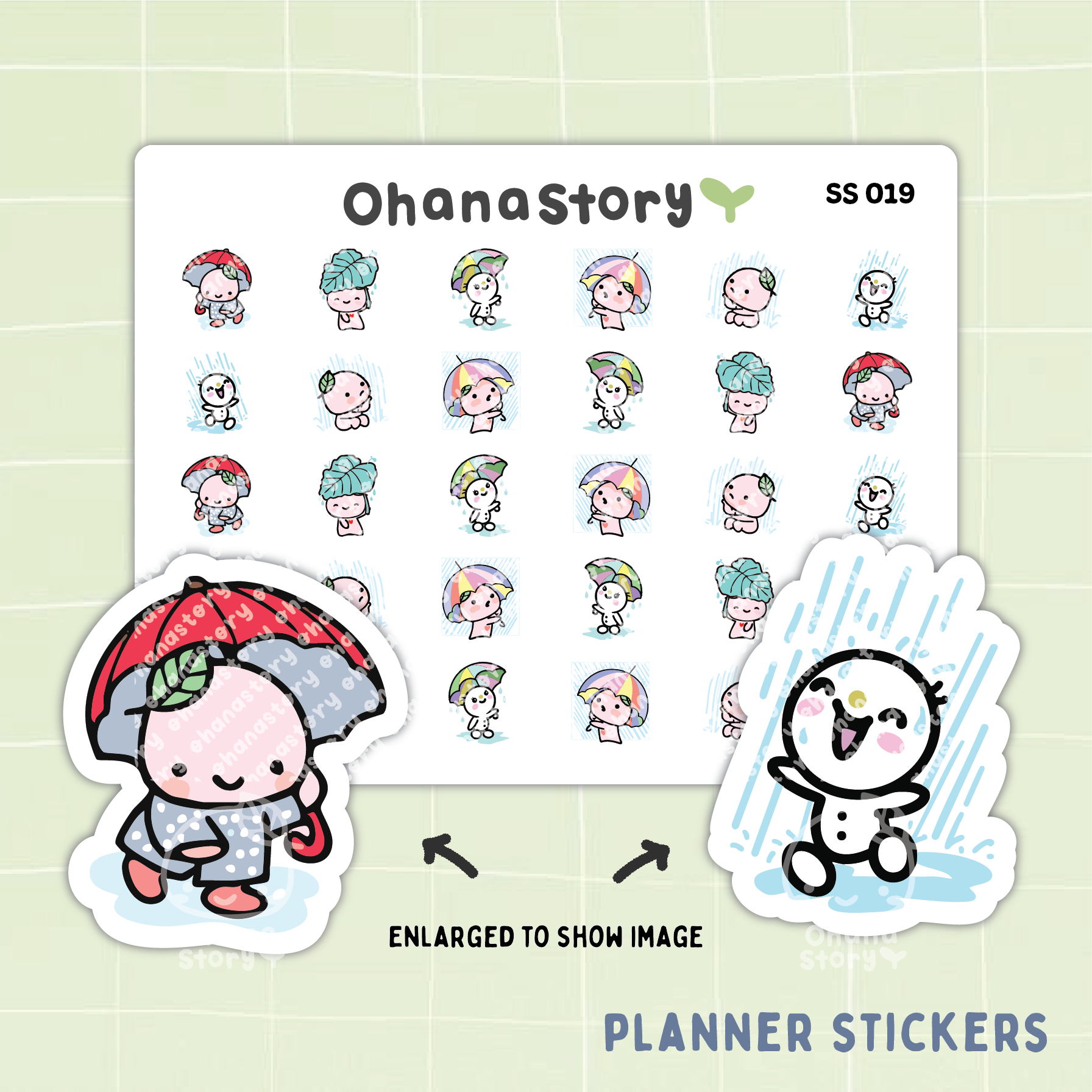 SS019 | Rainy Day Icon Stickers Sheet – Ohana Story Co.