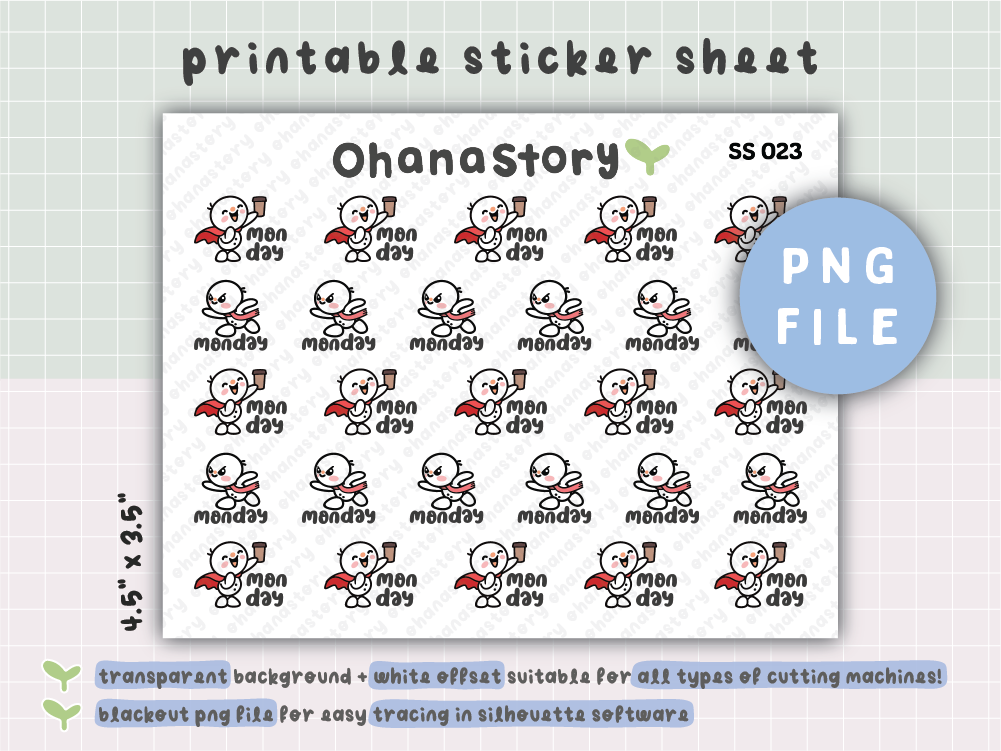 SS023 | Snomi Mon-Yay! Printable Icon Stickers