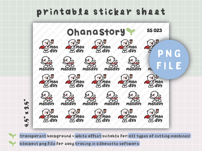 SS023 | Snomi Mon-Yay! Printable Icon Stickers