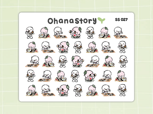 SS027 | Sushi or Gimbap Icon Stickers Sheet