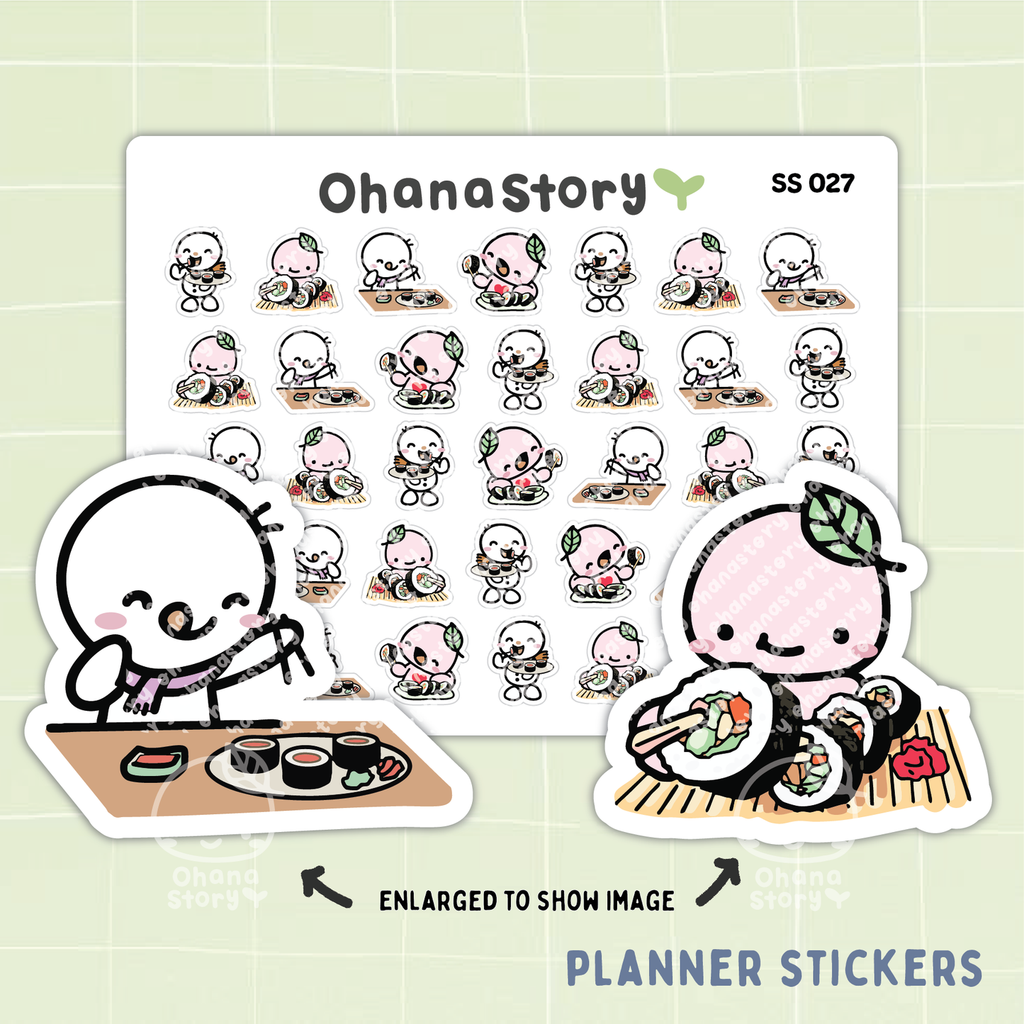 SS027 | Sushi or Gimbap Icon Stickers Sheet