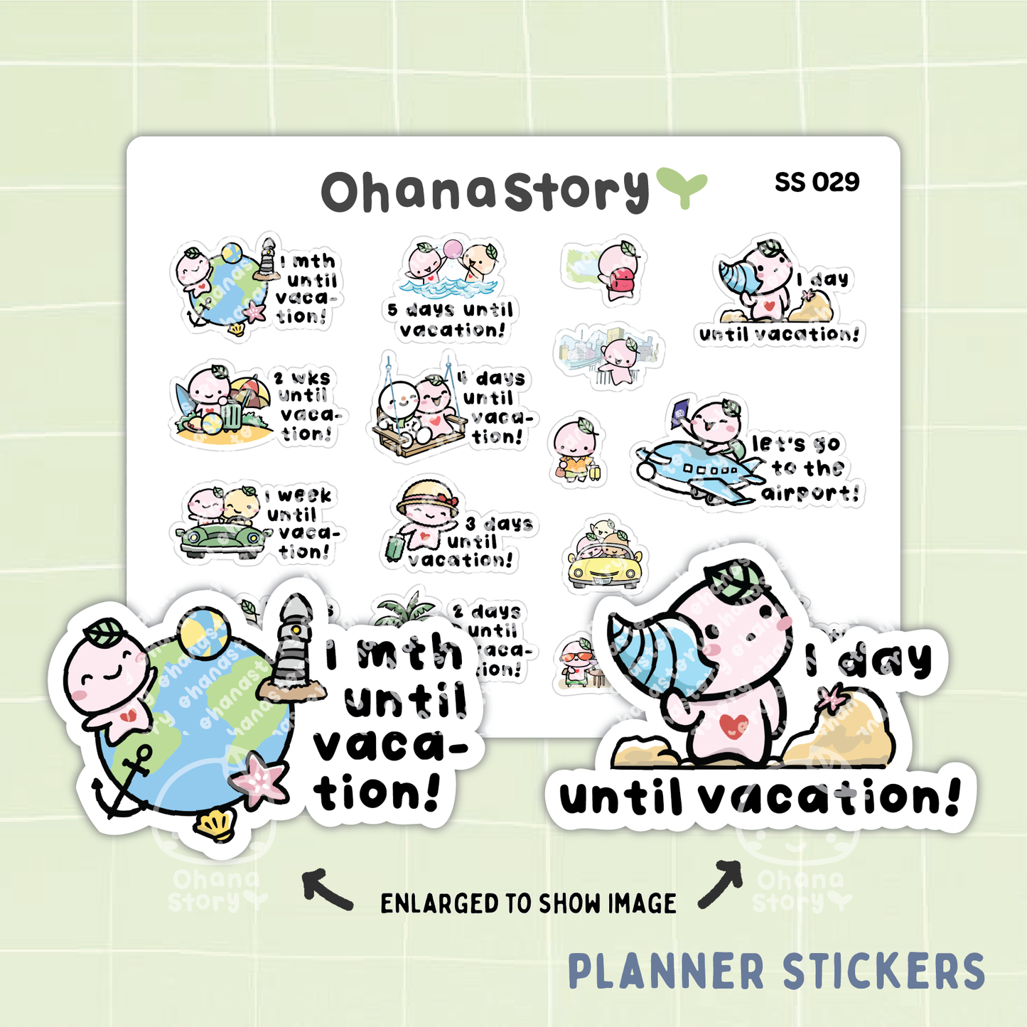 SS029 | Vacation Countdown Icon Stickers Sheet