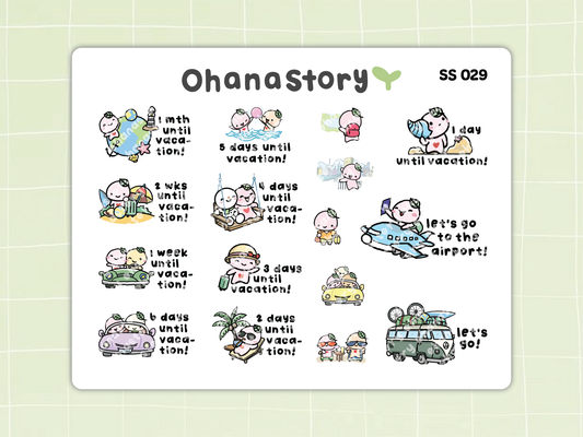 SS029 | Vacation Countdown Icon Stickers Sheet