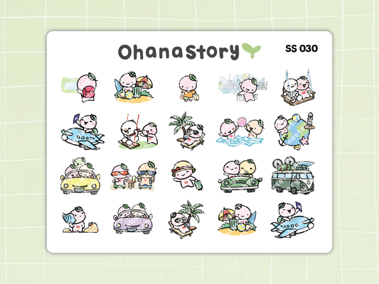 SS030 | Vacation Small Deco Icon Stickers Sheet