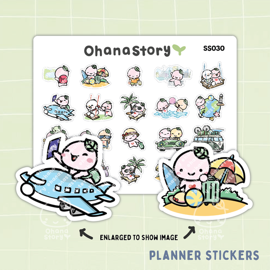 SS030 | Vacation Small Deco Icon Stickers Sheet