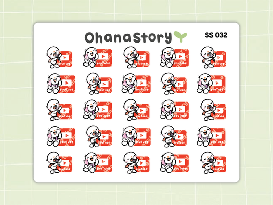 SS032 | YouTube Icon Stickers Sheet