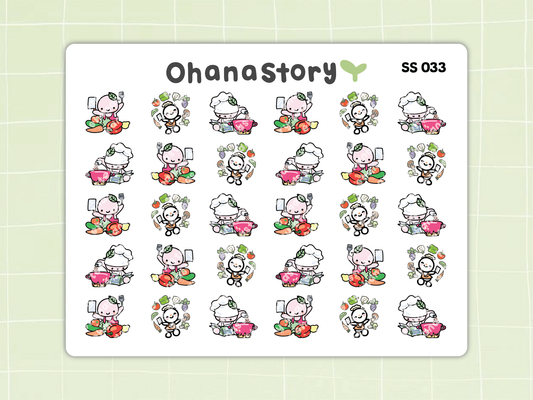 SS033 | Cooking Meal Prep Icon Stickers Sheet