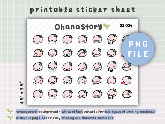 SS034 | Buji Emoji V1 Printable Icon Stickers