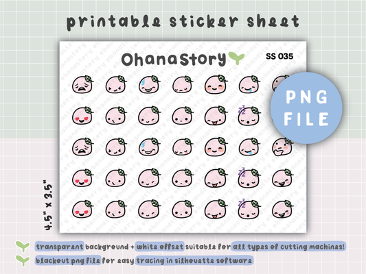 SS035 | Buji Emoji V2 Printable Icon Stickers
