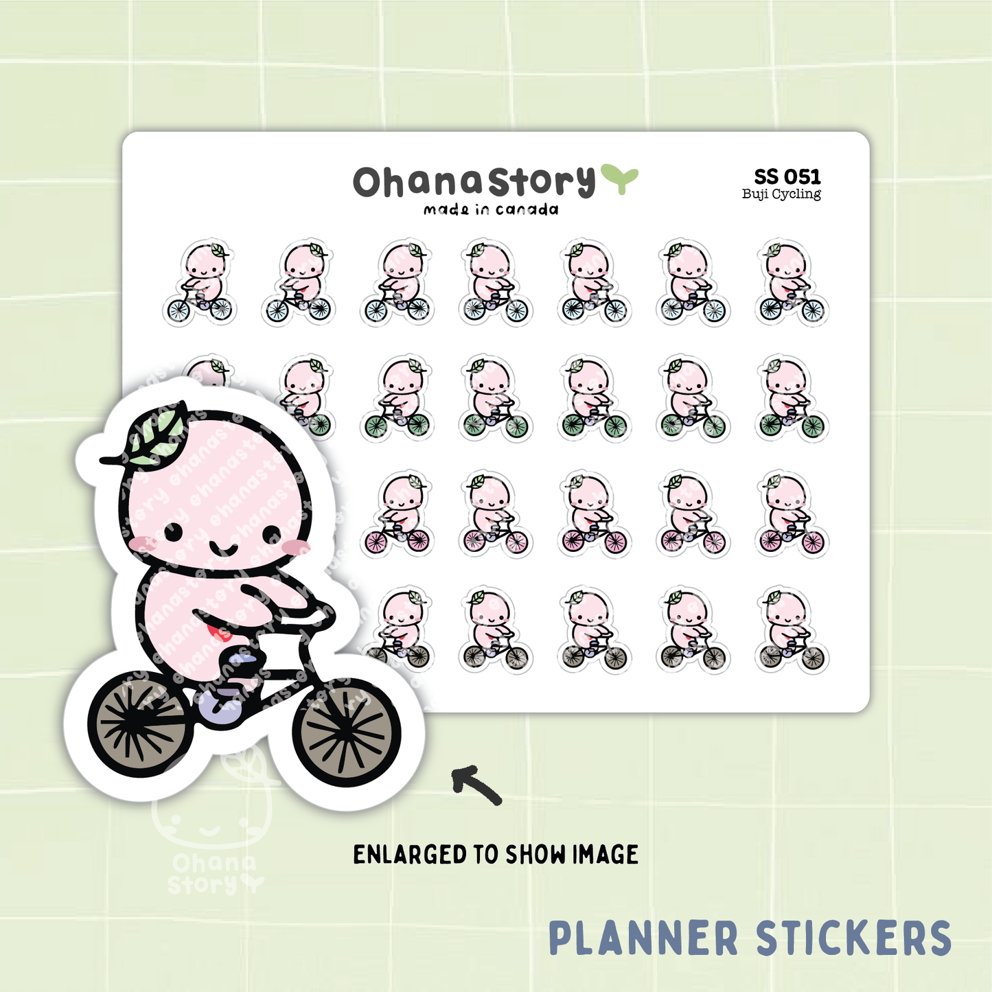 SS051 | Buji Cycling Biking Icon Stickers Sheet