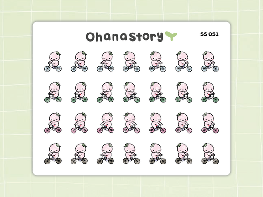 SS051 | Cycling Biking Icon Stickers Sheet