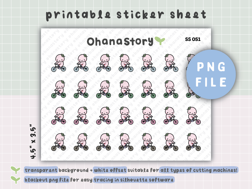 SS051 | Buji Cycling Printable Icon Stickers