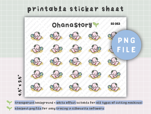 SS053 | Buji Beach Volleyball Printable Icon Stickers