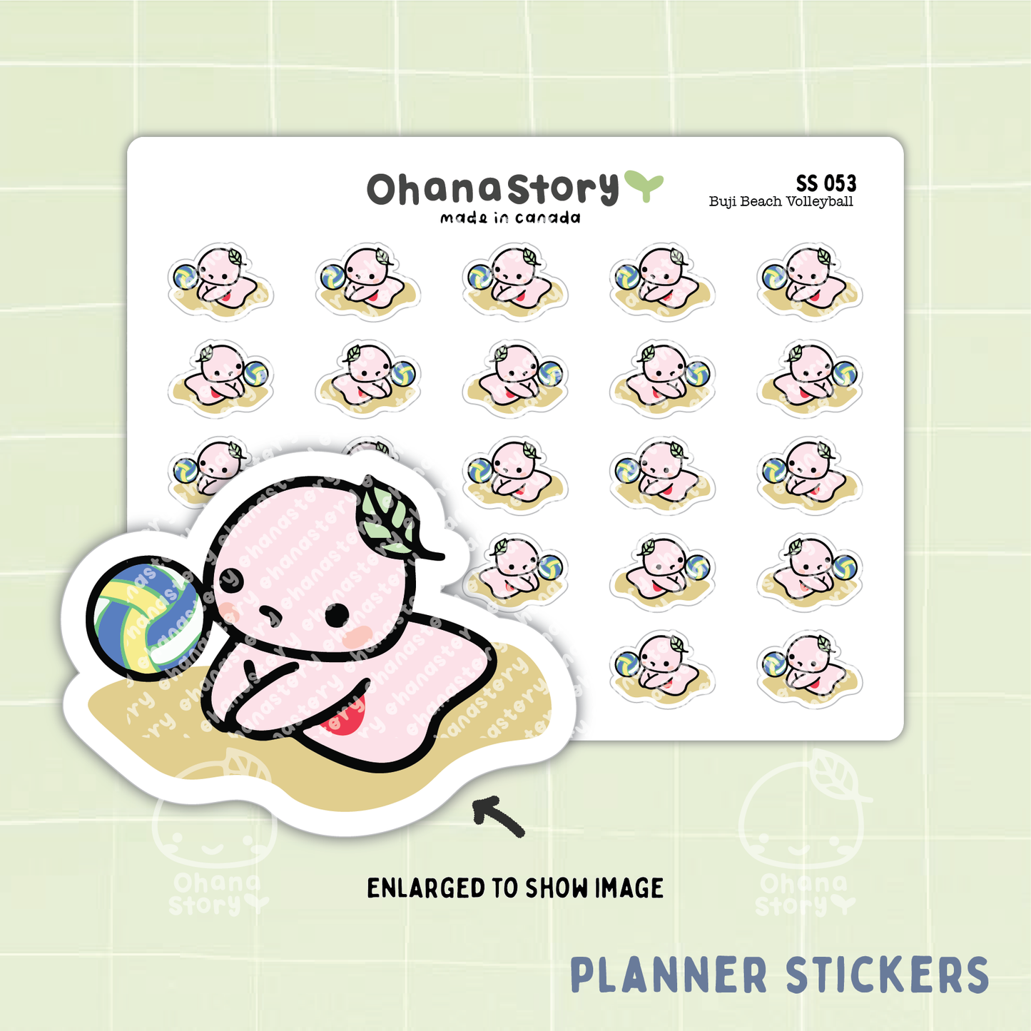 SS053 | Buji Beach Volleyball Icon Stickers Sheet