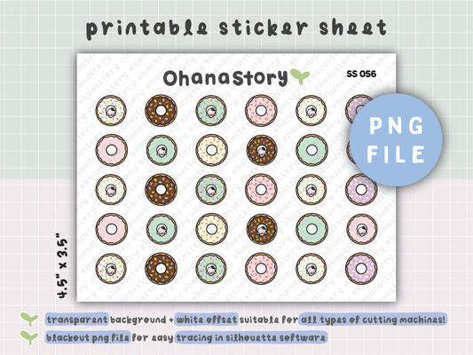 SS056 | Buji Donuts Printable Icon Stickers