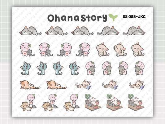 SS058 | Buji and Cats Small Deco Printable Stickers