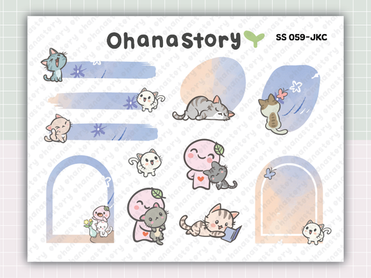 SS059 | Buji and Cats Assorted Shapes Printable Stickers