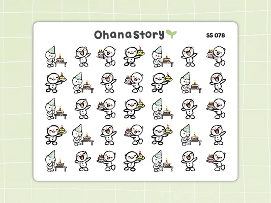 SS078 | Snomi Birthday Icon Stickers Sheet