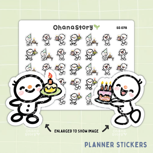 SS078 | Snomi Birthday Icon Stickers Sheet