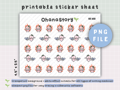SS102 | Angry Buji Printable Icon Stickers