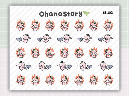 SS102 | Angry Buji Printable Icon Stickers