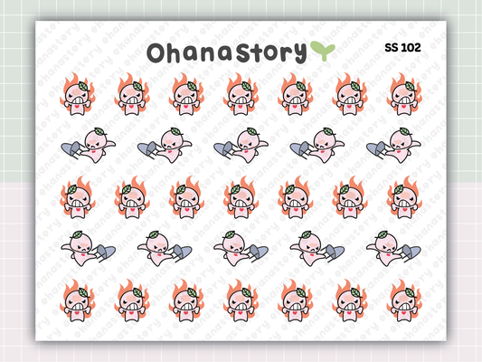 SS102 | Angry Buji Printable Icon Stickers