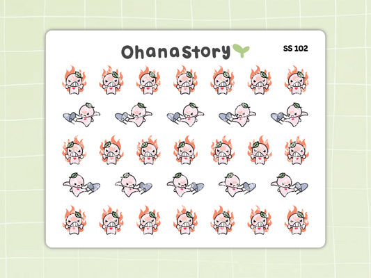 SS102 | Angry Buji Icon Stickers Sheet