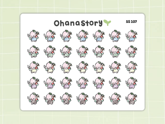 SS107 | Gardening with Buji Icon Stickers Sheet