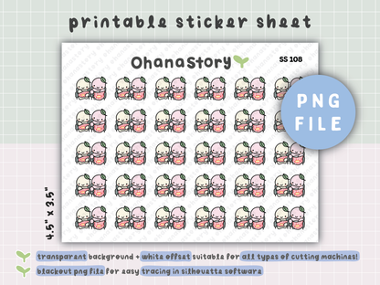 SS108 | At the Movies with Buji Printable Icon Stickers