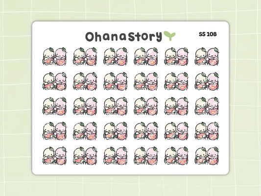 SS108 | Movie Night with Buji Icon Stickers Sheet