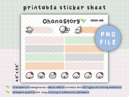 JKE | Bunny Picnic Single Sheet Stickers