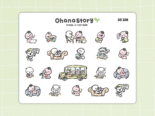 SS128 | School Small Deco Icon Stickers Sheet