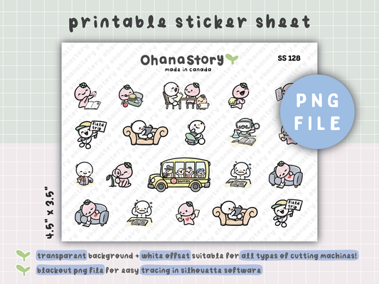 SS128 | Back to School Small Assortments Printable Stickers