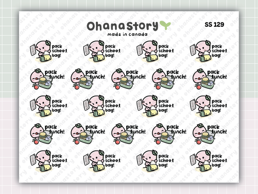SS129 | Pack Lunch and School Bag Printable Icon Stickers