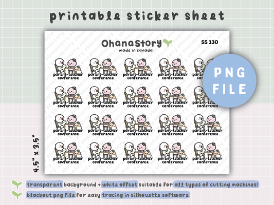 SS130 | Parent-Teacher Conference Printable Icon Stickers