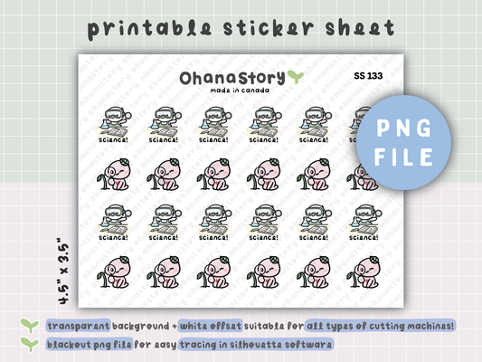 SS133 | Science Class Printable Icon Stickers