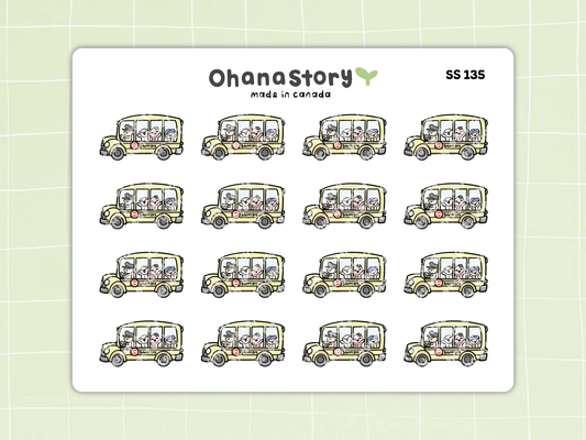 SS135 | School Bus Icon Stickers Sheet