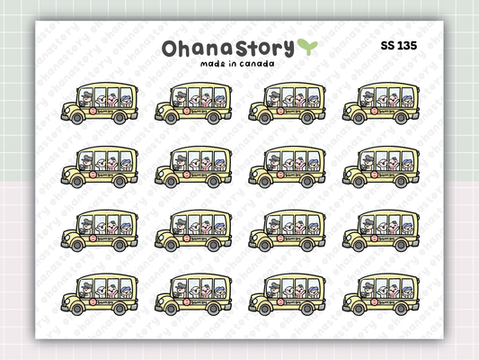 SS135 | School Bus Printable Icon Stickers