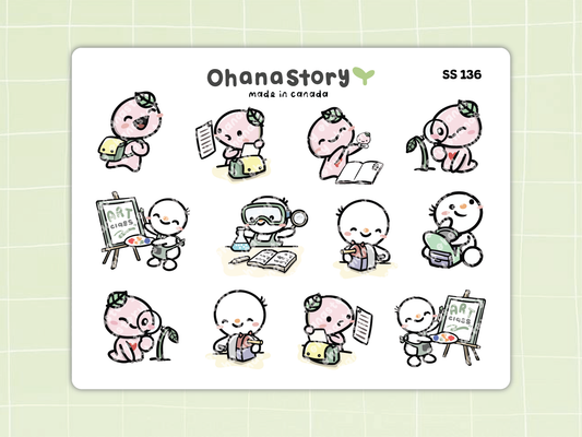 SS136 | School Large Deco Icon Stickers Sheet