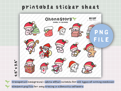 SS137 | Christmas Cheer Large Deco Printable Stickers