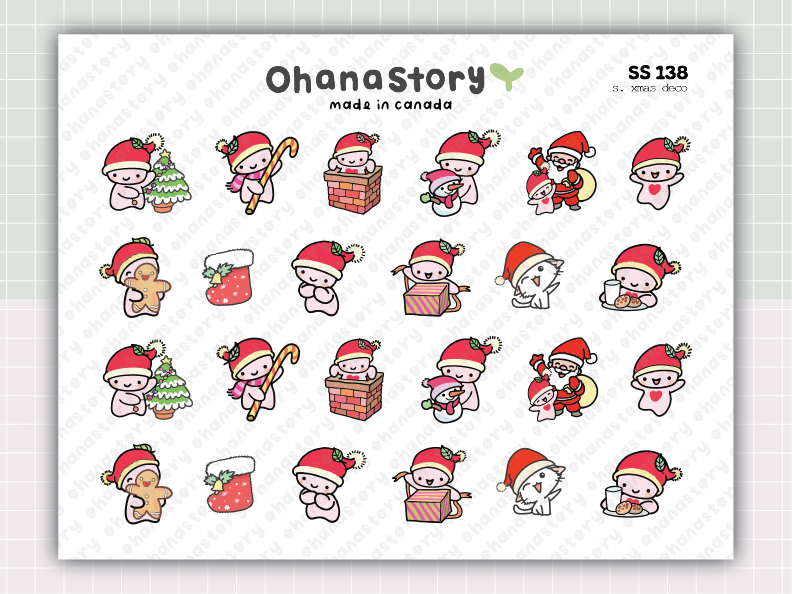 SS138 | Christmas Cheer Small Deco Printable Stickers