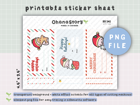 SS141 | Christmas Gift Tags Printable Stickers