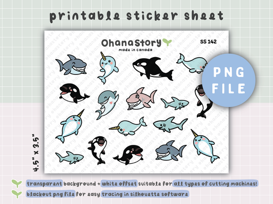 SS142 | Under the Sea V1 Printable Deco Stickers